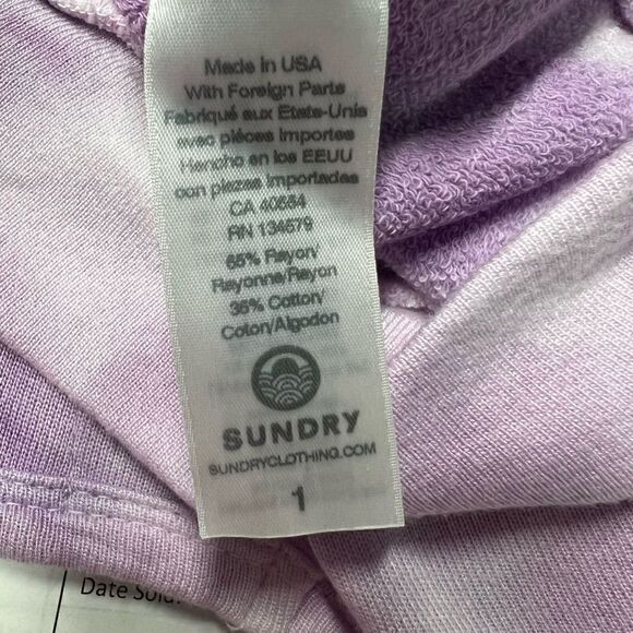 Sundry Sweatshirt Lilac White Tie Dye Size 1 Small for this brand - Picture 9 of 10